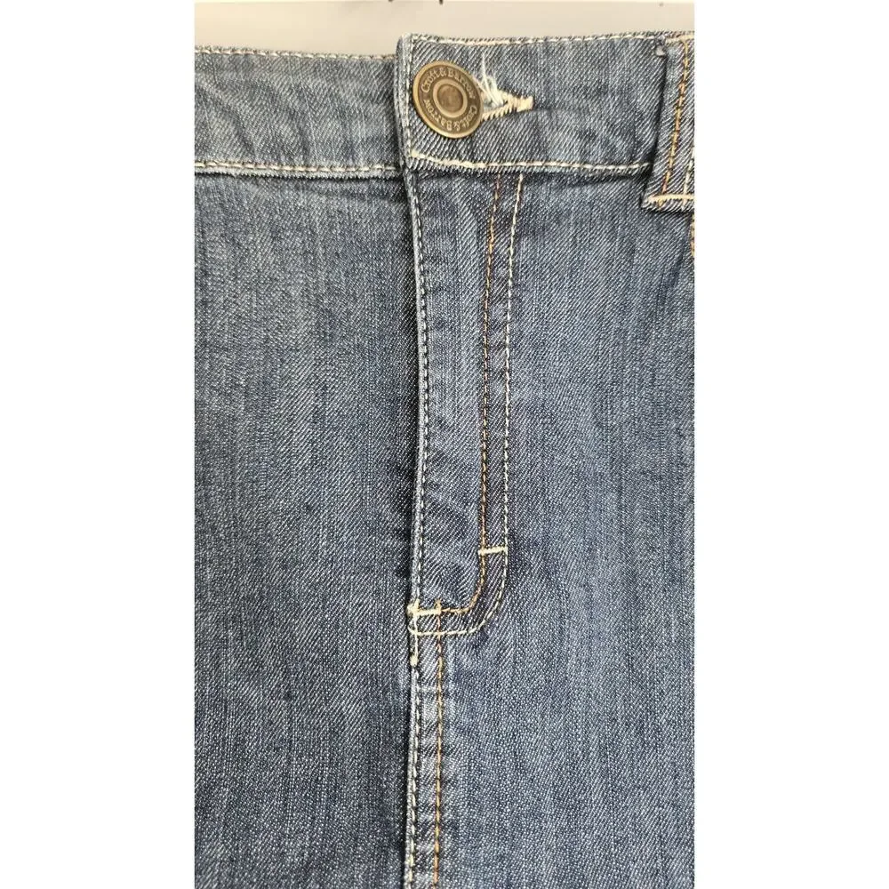 Croft & Barrow Skort Size 8 Jean Denim Stretch Pockets Med Wash